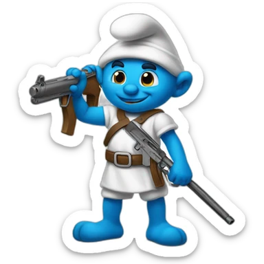 Smurfs with armes sticker