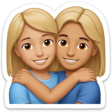  un homme serre sa sœur dans ses bras sticker