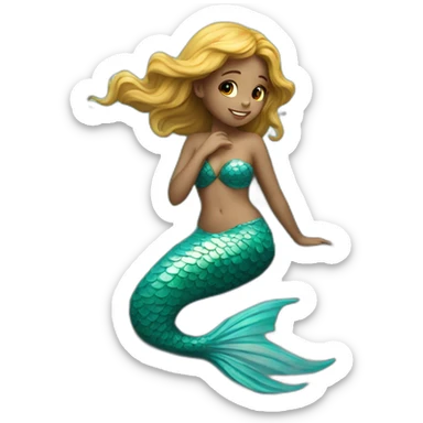 beautiful mermaid on stone sticker