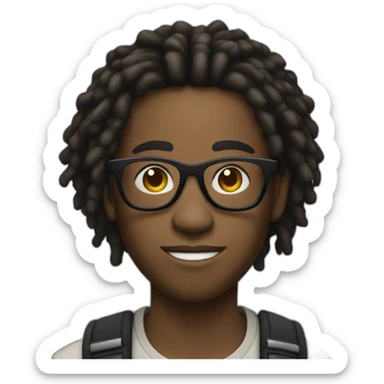 Young Black male film Photographer with glasses with dreadlocks sticker