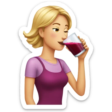  woman drinking beet juice sticker