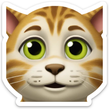 emoticon with cute cat eyes from the Shrek cartoon sticker