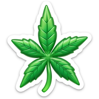 generate an emoji-style image of a gusher gummy shaped like a marijuana flower sticker