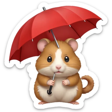hamster holding an umbrella sticker
