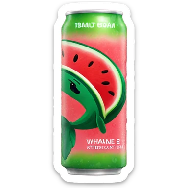 Watermelone whale Energy Drink can sticker