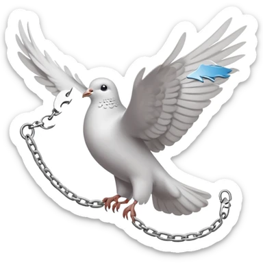 Freedom, the dove flies away, the chains are broken sticker