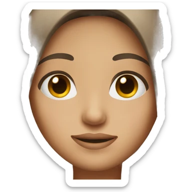 a tan brunette girl with straight hair and brown eyes  sticker