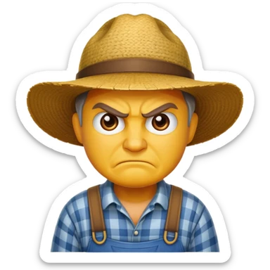 angry farmer  sticker