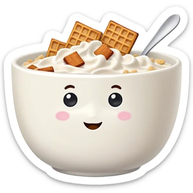 Yogurt with cinnamon toast crunch cereal sticker