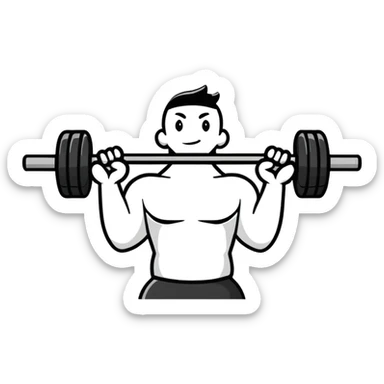 Person exercising with weights at the gym sticker