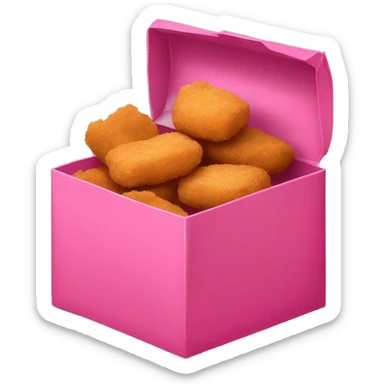 chicken nuggets in a pink box sticker
