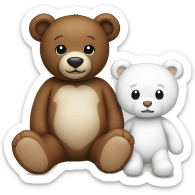 Brown Teddy Bear With White Teddy sticker