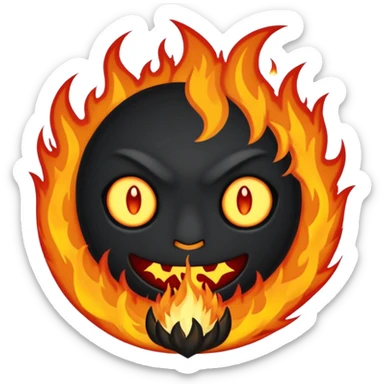 The world being overcome by evil spirits and fire sticker