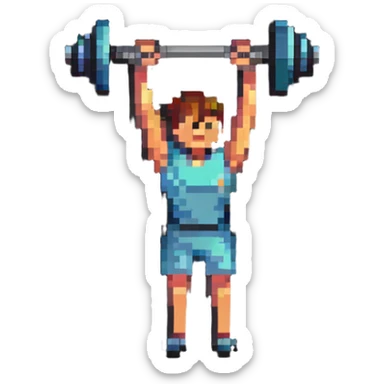 person lifting weights sticker