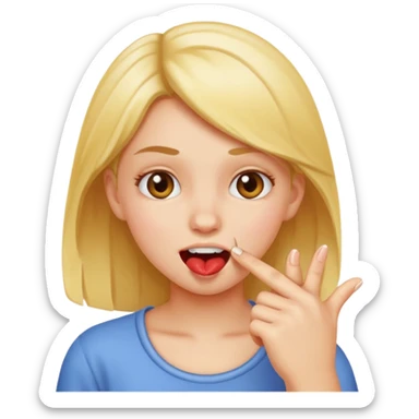 Chica mordiendose él dedo sticker