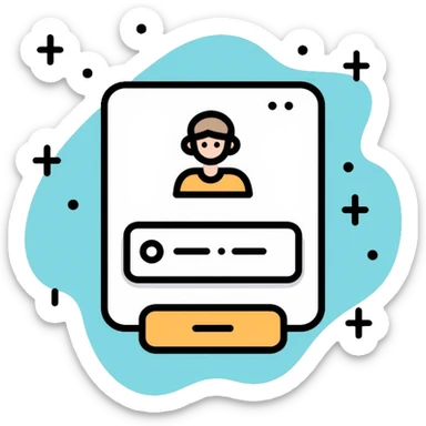 Account system implementation with user profile and login sticker