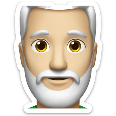 White guy green eyes brown beard grey hair at the temples sticker