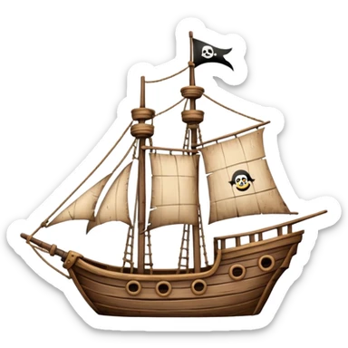 little pirate ship for penguins sticker