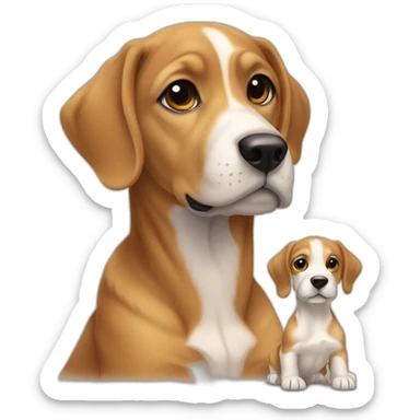 Chiot avec sa mère sticker