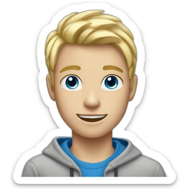 teenage boy with blonde hair and blue eyes sticker