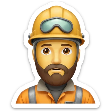 30 inch beard brown cap nuclear worker  sticker