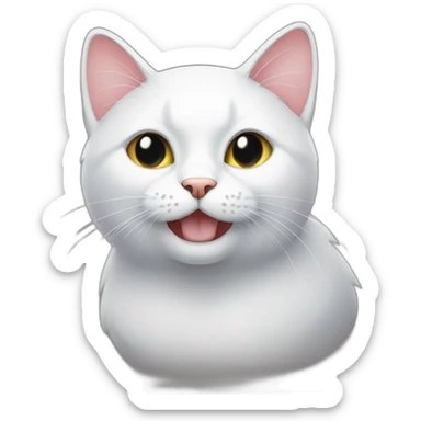 Black cat with white moustache and white chest sticker