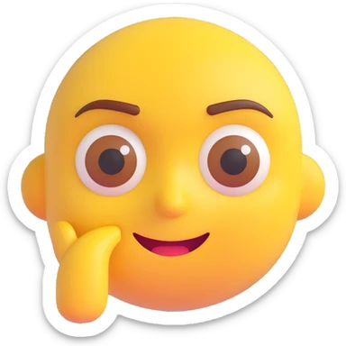 animated yellow emoji with neutral expression, right eyebrow raises, left eyebrow lowers slightly, eyes glance left with subtle side-eye, mouth neutral or slightly tight, seamless loop, transparent background, high resolution GIF sticker