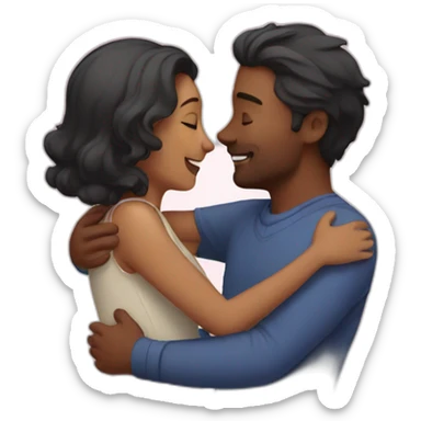 Romantic hug sticker
