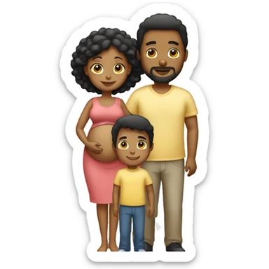 Family;blonde-haired-pregnant-mother, black-haired-dad sticker