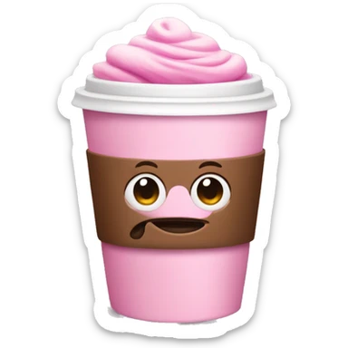 Pink coffee sticker