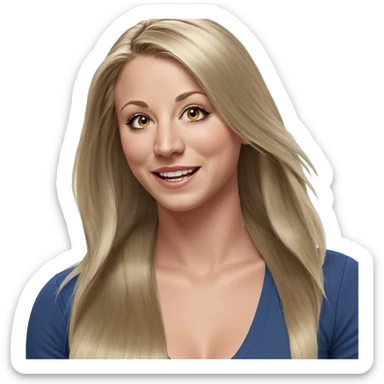 smiling girl with long blonde hair sticker