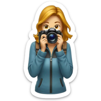 woman photographer camera covering face sticker