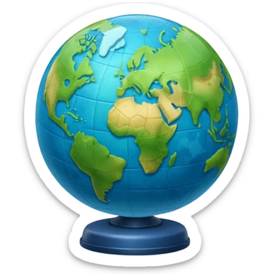 crea una imagen de un globo terraqueo con un poco de inclinación sticker