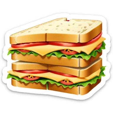 a sandwich cut in half diagonally sticker