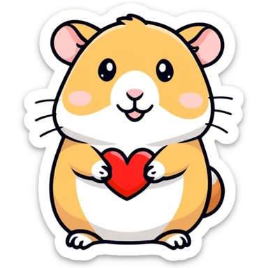 Hamster saying I love you  sticker