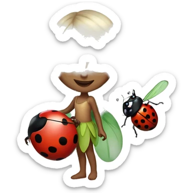 Fairy with a ladybug sticker