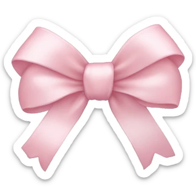 light pink ribbon bow sticker