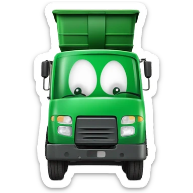 camion poubelle électrique vert long avec un logo éclair sur la benne sticker