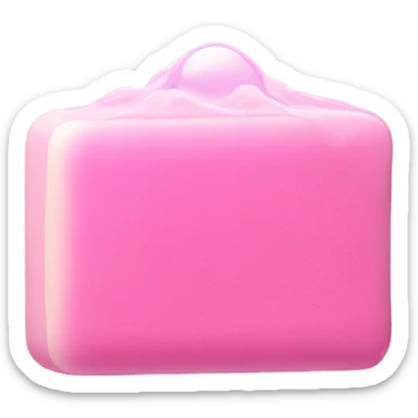 Pink bar of soap with pink bubbles ascending up sticker