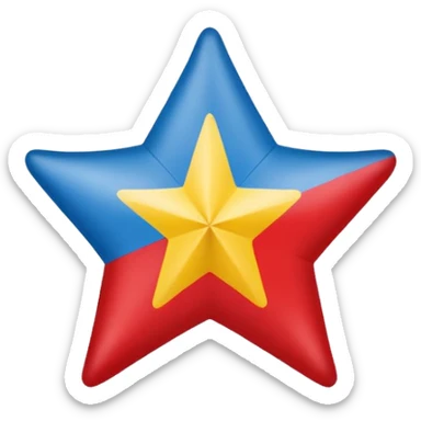 Bandera gallega cambiando el escudo por una estrella roja en el medio sticker