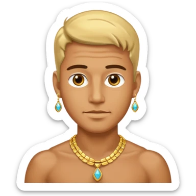 male portrait with jewelry sticker