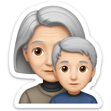 lo mismo que estas haciendo solo coloca alado de la abuela un hombre joven  sticker
