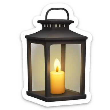 gently flickering candle lantern sticker