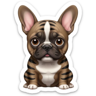 Dark drown Brindle With black stripes French bulldog sticker
