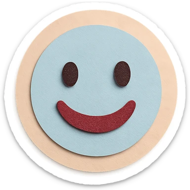 soft pastel soft circle frame with subtle shadow with a pastel blue background sticker