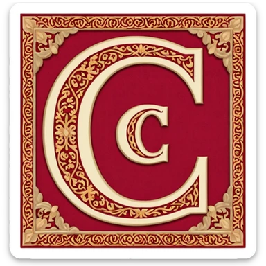 letter c made out of persian carpet texture sticker