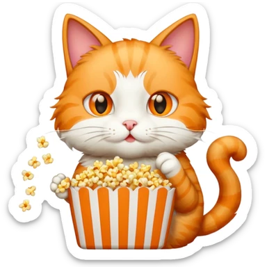 Gato comendo pipoca sticker