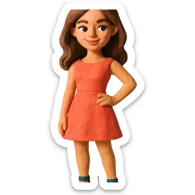 beautiful girl, fashionable dress, confident smile sticker