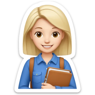 young woman with planner wears casual clothes sticker