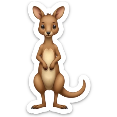 kangaroo with earrings, full body sticker